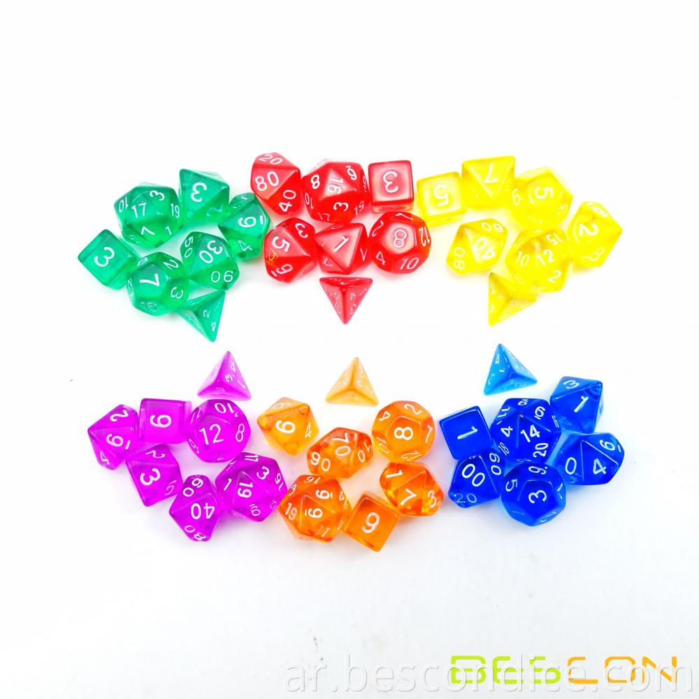 Gem Polyhedral Rpg Mini Dice Set 42pcs 4